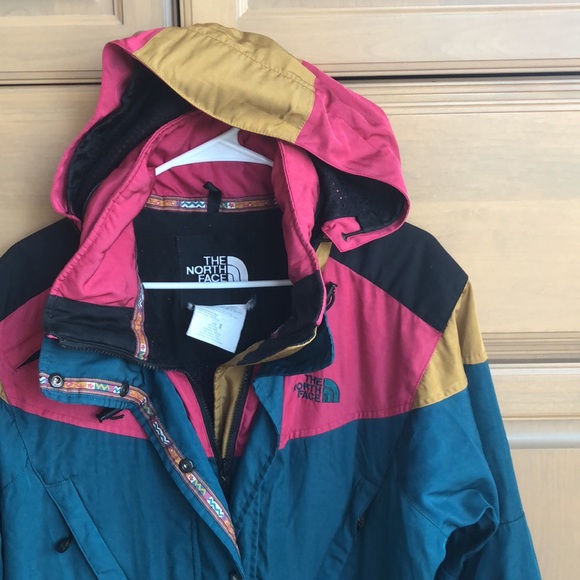 Vintage The North Face colorful colorblock retro longline hooded parka anorak - Picture 3 of 16